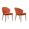 Armen Living Juno Orange Fabric and Walnut Wood Dining Side Chairs, PK2 LCJNSIWAOR - alternate 1